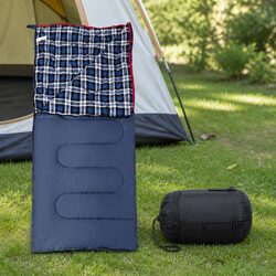 Single Sleeping Bag 3-Season Camping Hiking Envelope Rectangle Design Thermal