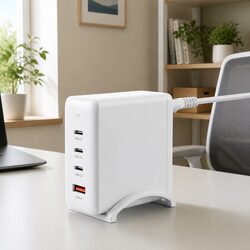 Compact USB C Charger with 100W Fast Charging - White