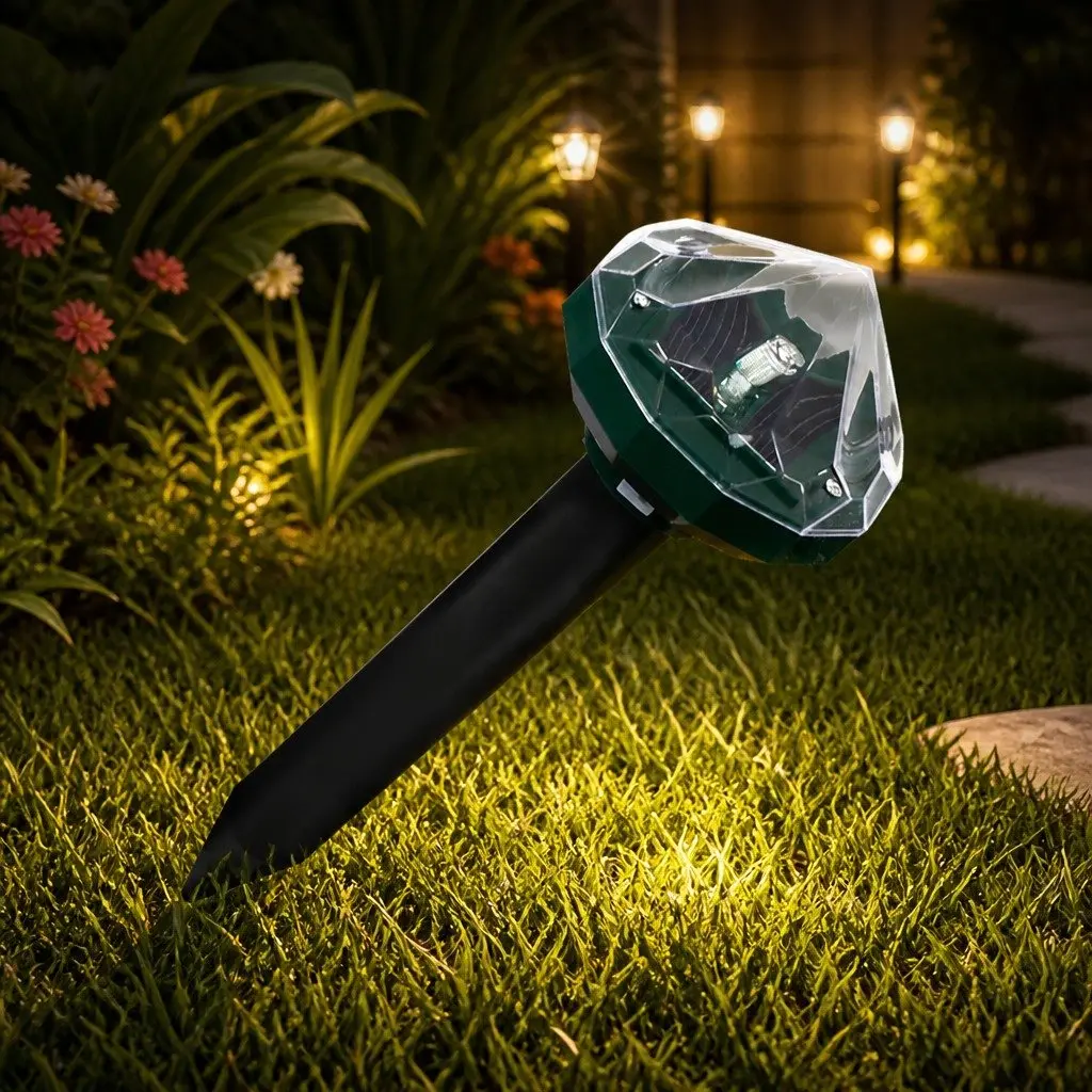 Solar Snake Repeller 4 Pack Garden Lawn Pest Deterrent LED Light Vibration