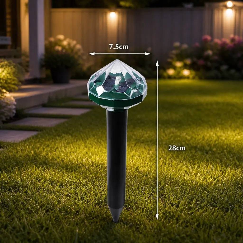 Solar Snake Repeller 4 Pack Garden Lawn Pest Deterrent LED Light Vibration