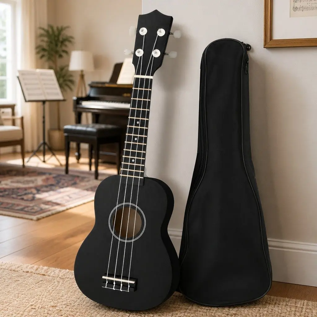 21 Inch Ukulele Beginner Basswood Nylon Strings Arched Back Tuning Carry Bag