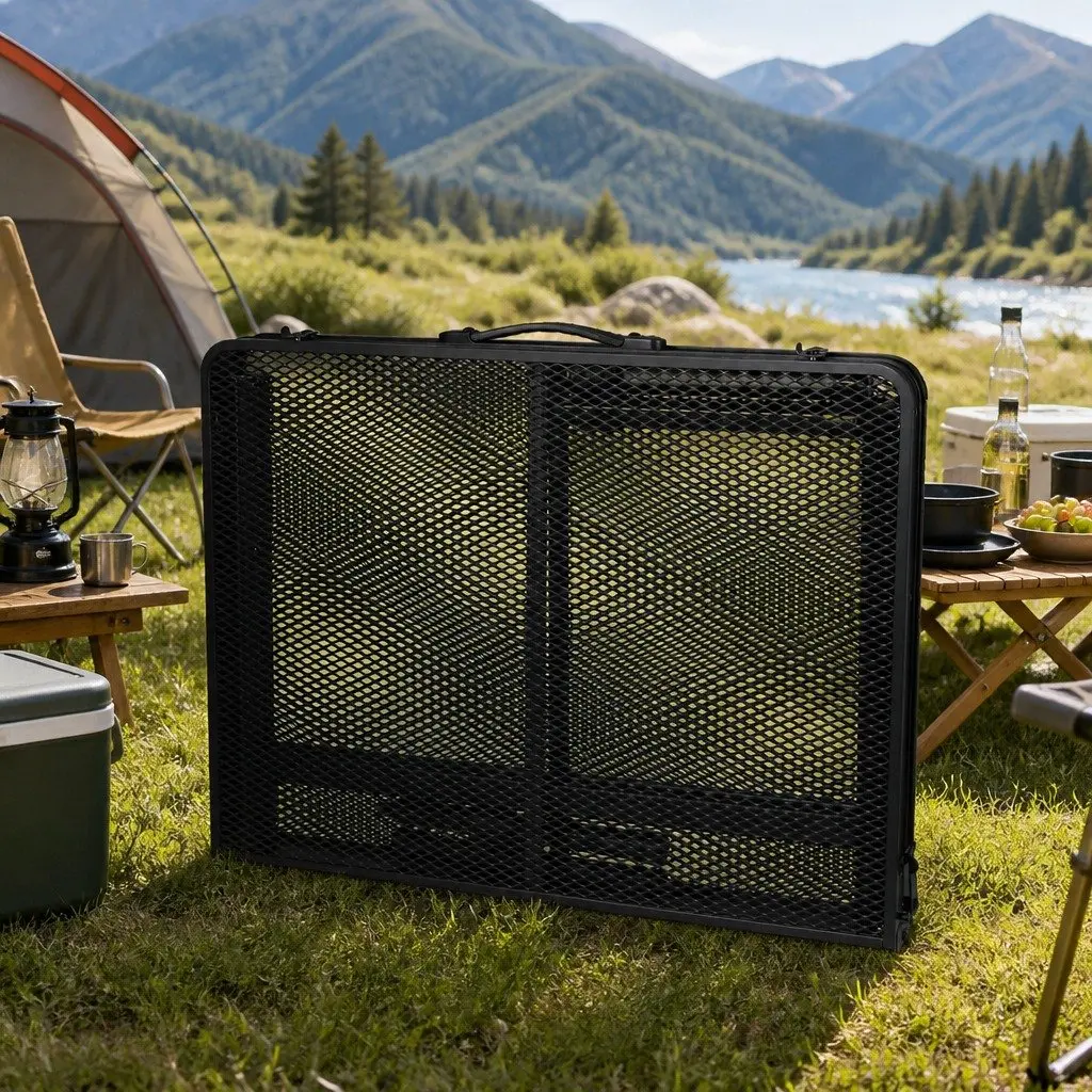 Folding Grill Table Portable BBQ Camping Outdoor 90cm x 60cm x 40/70cm