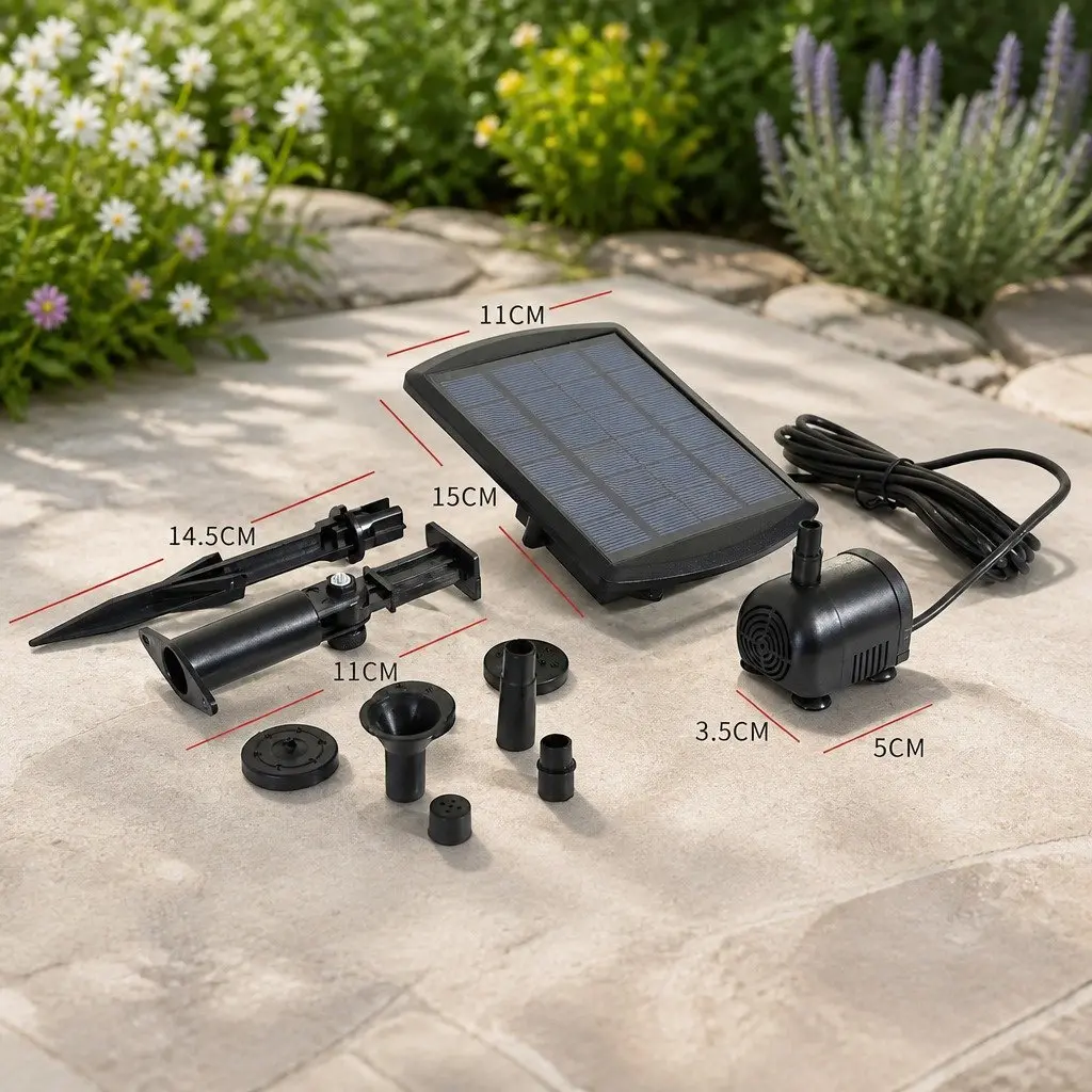 Solar Fountain Water Pump Kit Garden Outdoor 45cm