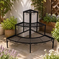 3-Tier Steel Plant Stand Dimensions: 84cm x 60cm x 60cm