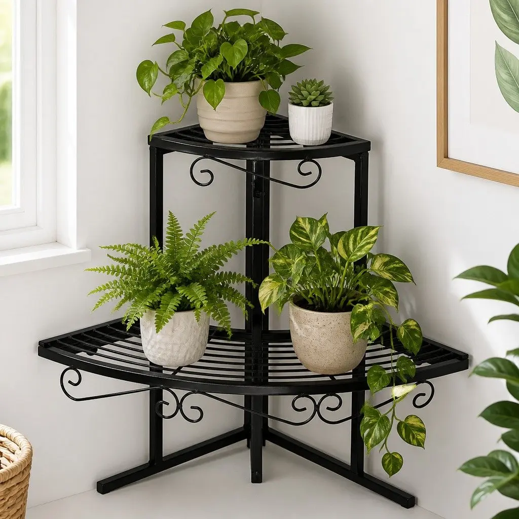 3-Tier Plant Stand Indoor Outdoor Garden Flower Pot Display Organiser Shelf 84cm x 60cm x 60cm