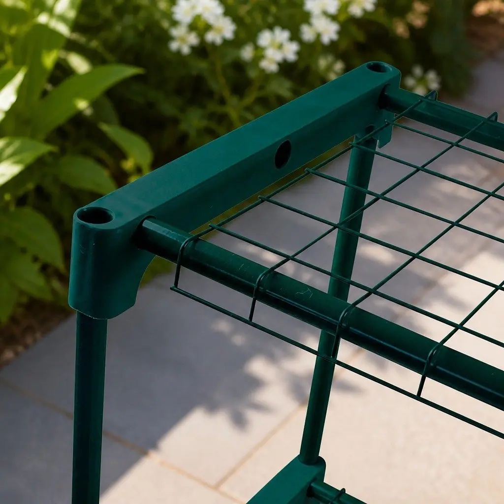 4 Tier Plant Stand Shelves Indoor Outdoor Metal Storage Rack 90cm W x 31cm D x 106cm H