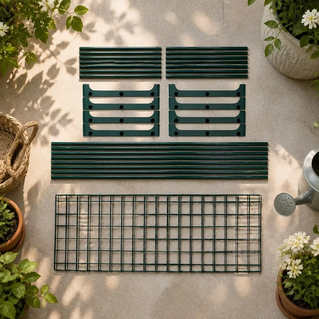 4 Tier Plant Stand Shelves Indoor Outdoor Metal Storage Rack 90cm W x 31cm D x 106cm H