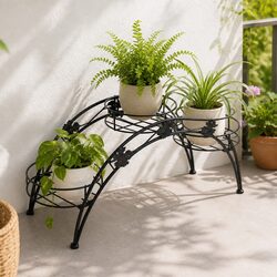 Metal Plant Stand, 3-Tier Dimensions 78.5cm W x 24cm D x 27cm H