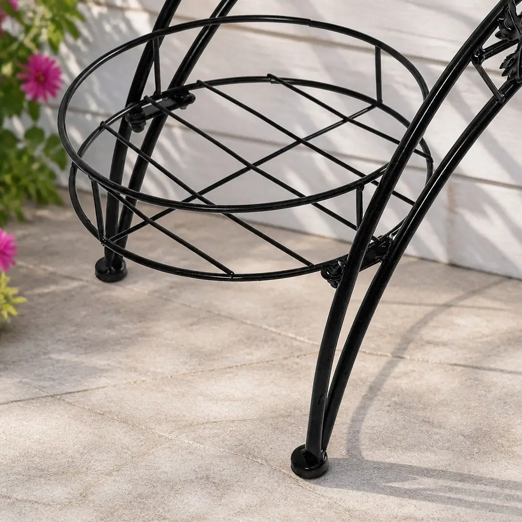 Metal Plant Stand Indoor Outdoor Steel Frame Rust Resistant Garden Organizer