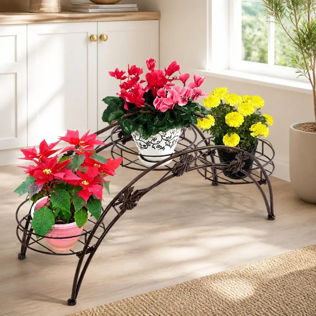 Metal Plant Stand Indoor Outdoor Steel Frame Large Small Pots