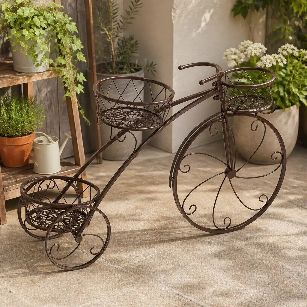 Metal Plant Stand Indoor Outdoor Steel Frame Tiered Pot Display