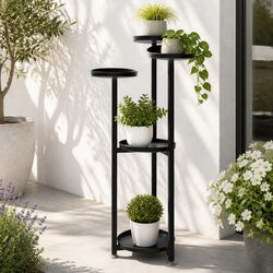 Specifications for 5 Tier Metal Plant Stand: Black Shelving