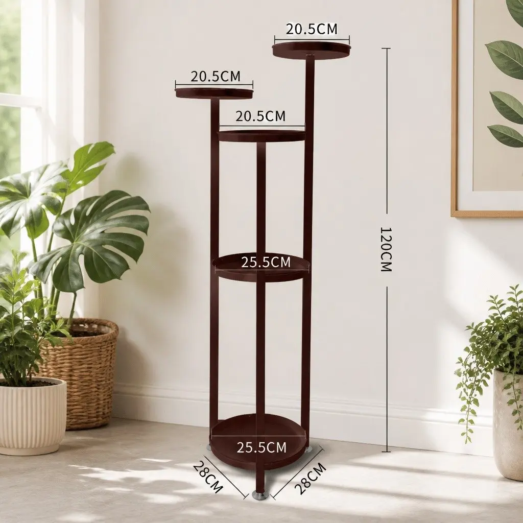 5 Tier Metal Plant Stand for Indoor Outdoor Use Bronze Space Saving Vertical Storage