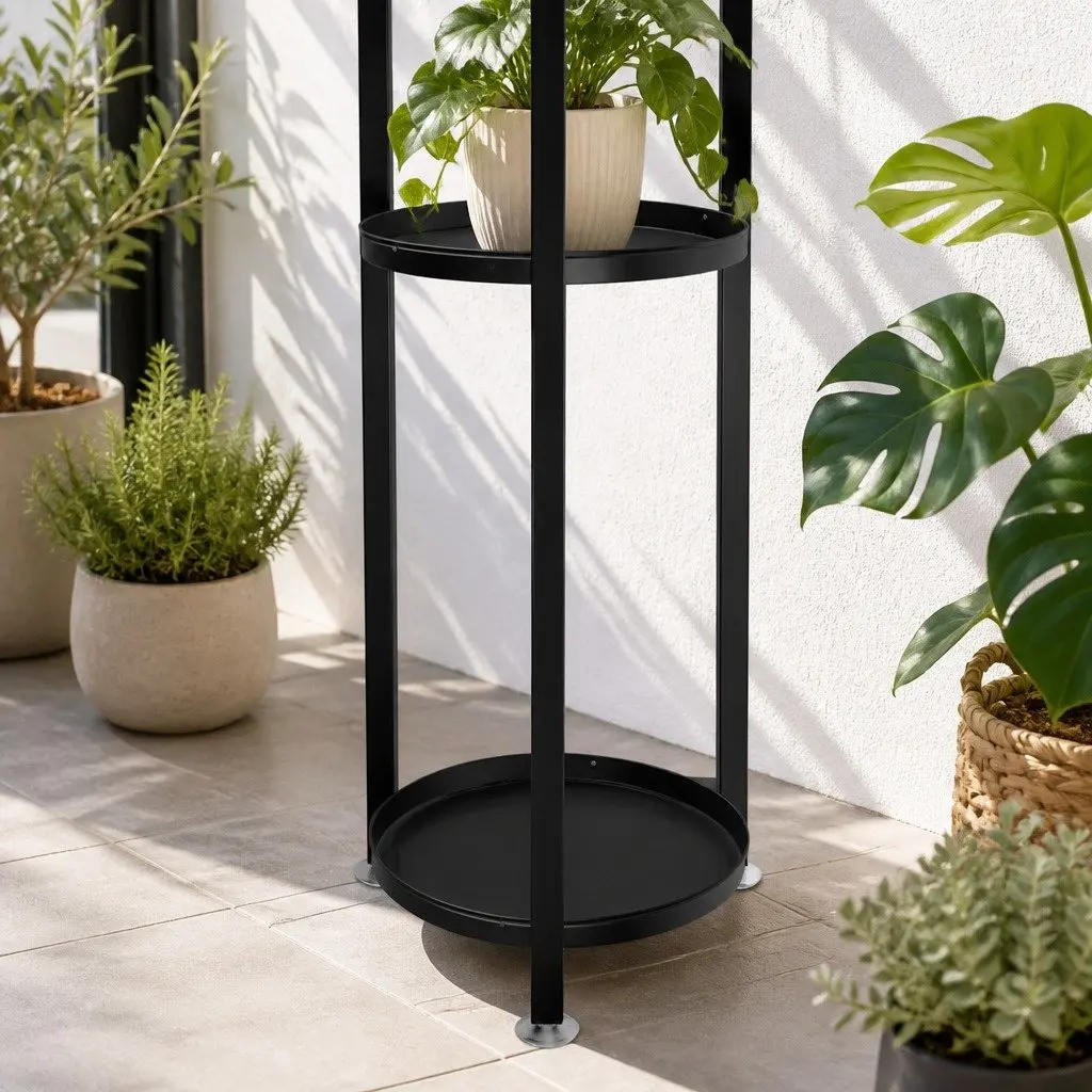 5 Tier Plant Stand Indoor Outdoor Display Shelf Black