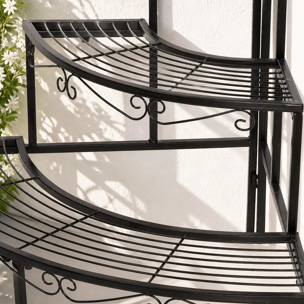 3-Tier Plant Stand Indoor Outdoor Metal Flower Pot Rack Shelf Storage
