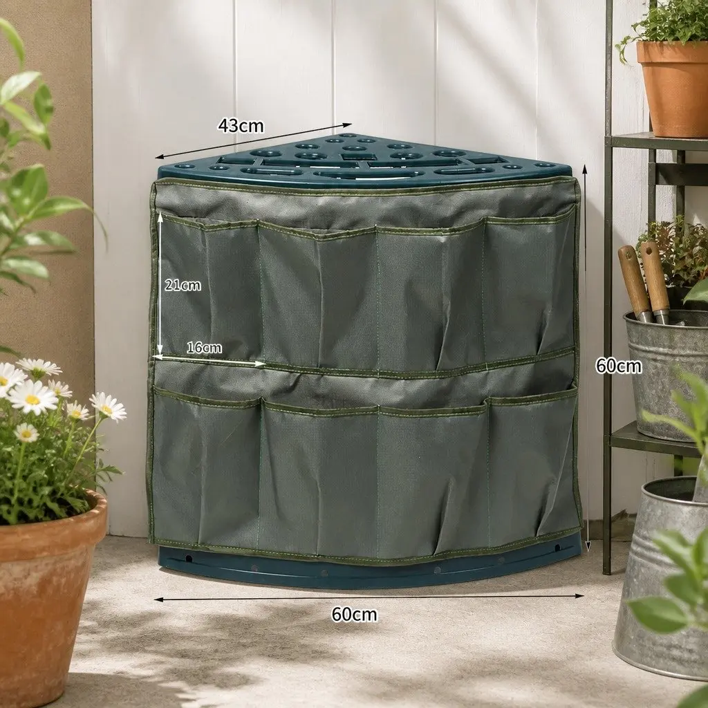 Garden Tool Rack Storage Shed Organizer 27 Slots Weatherproof Space-Saving