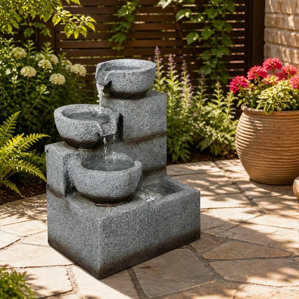 Electric Fountain Water Bird Bath Garden Outdoor Indoor Resin Sculpture Feature