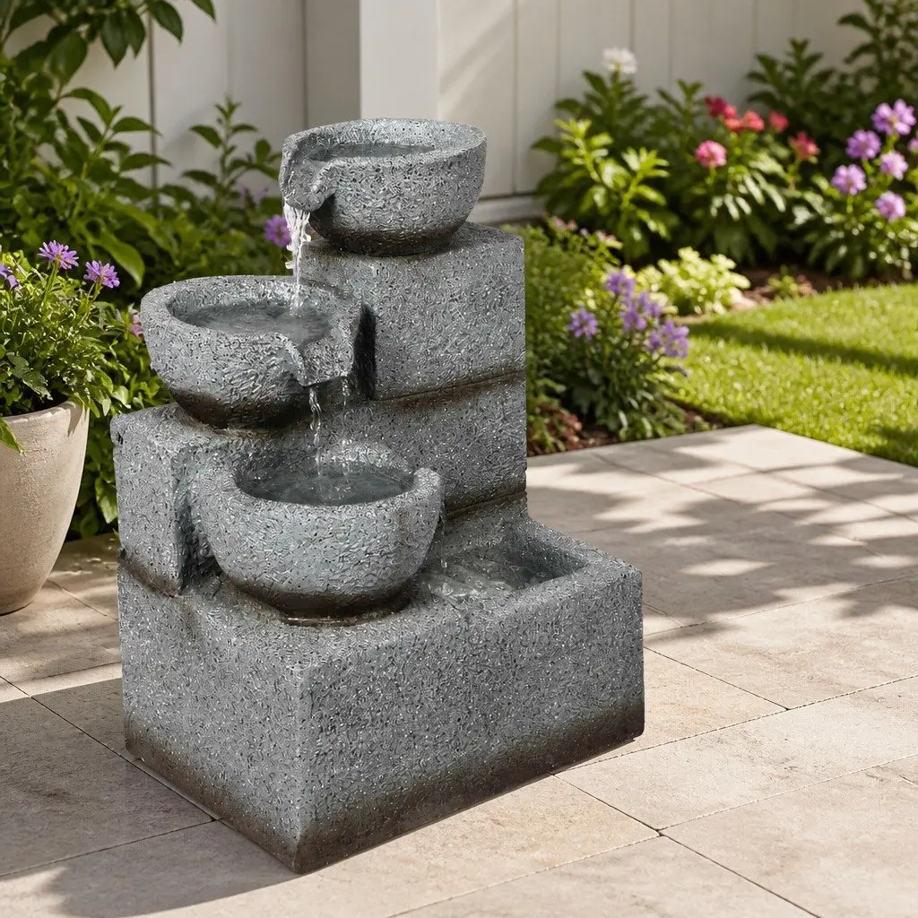 Electric Fountain Water Bird Bath Garden Outdoor Indoor Resin Sculpture Feature
