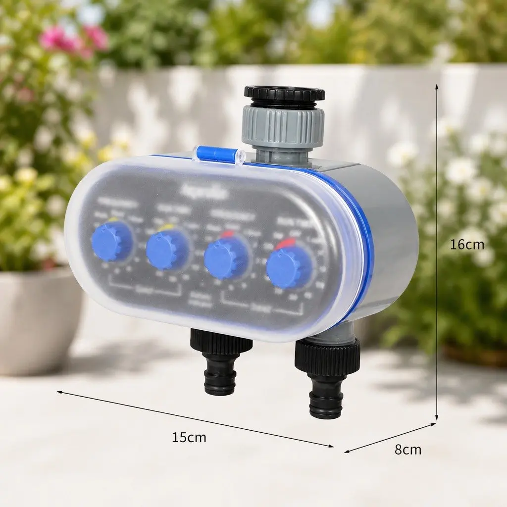 Water Tap Timer Automatic Irrigation Garden Sprinkler Controller Electronic for Garden 15cm x 16cm x 8cm