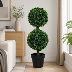 90cm Artificial Topiary Trees with Cement Pot