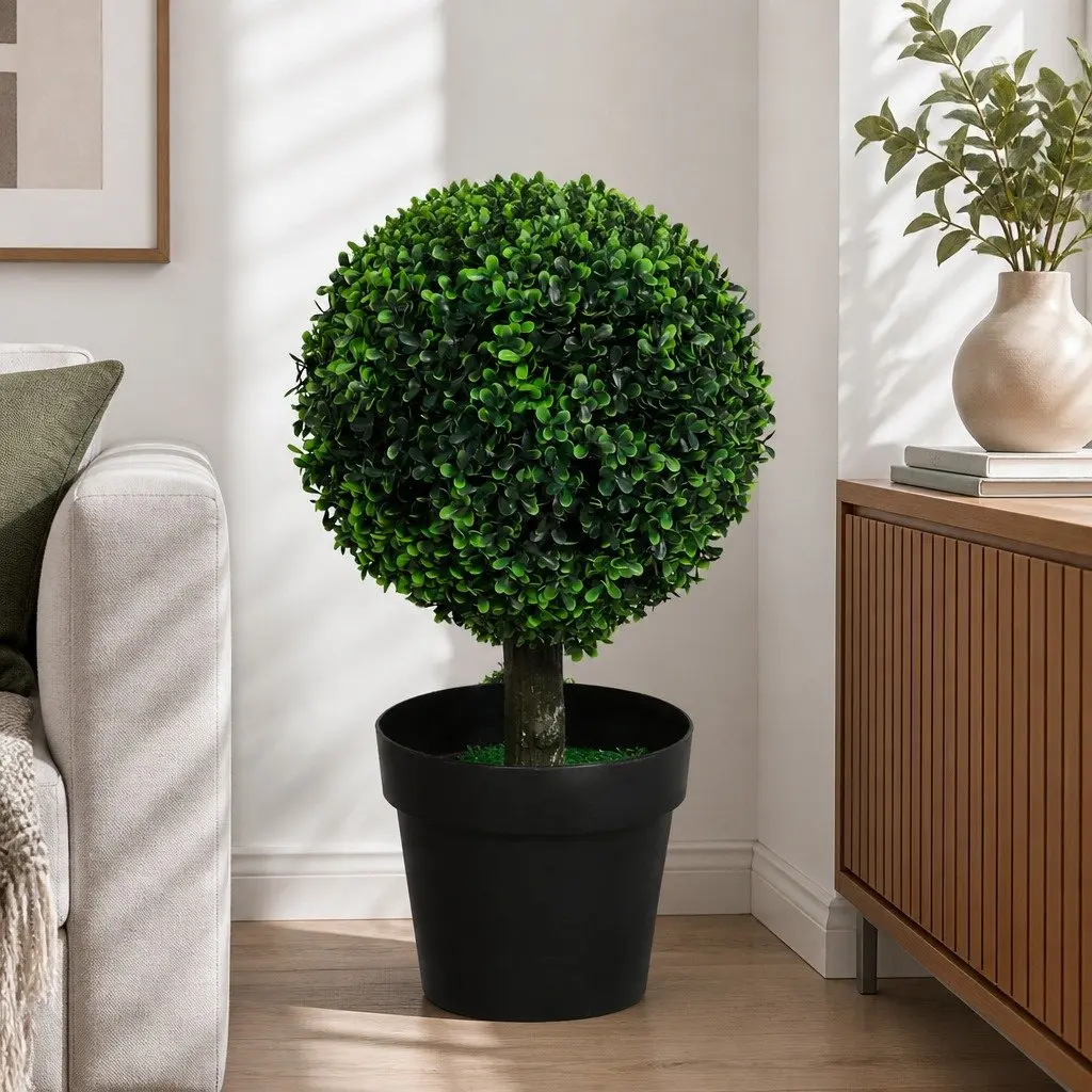 90cm Artificial Topiary Trees with Cement Pot