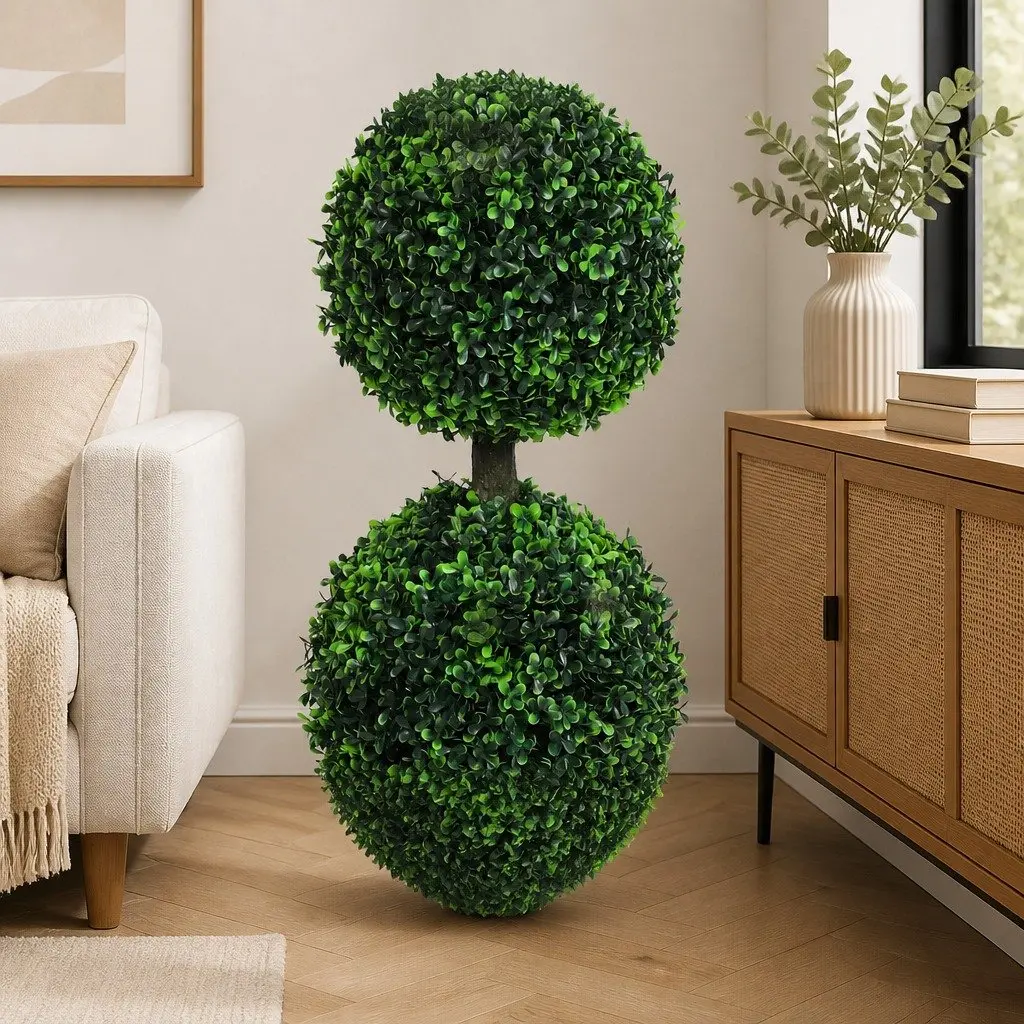 90cm Artificial Topiary Trees with Cement Pot