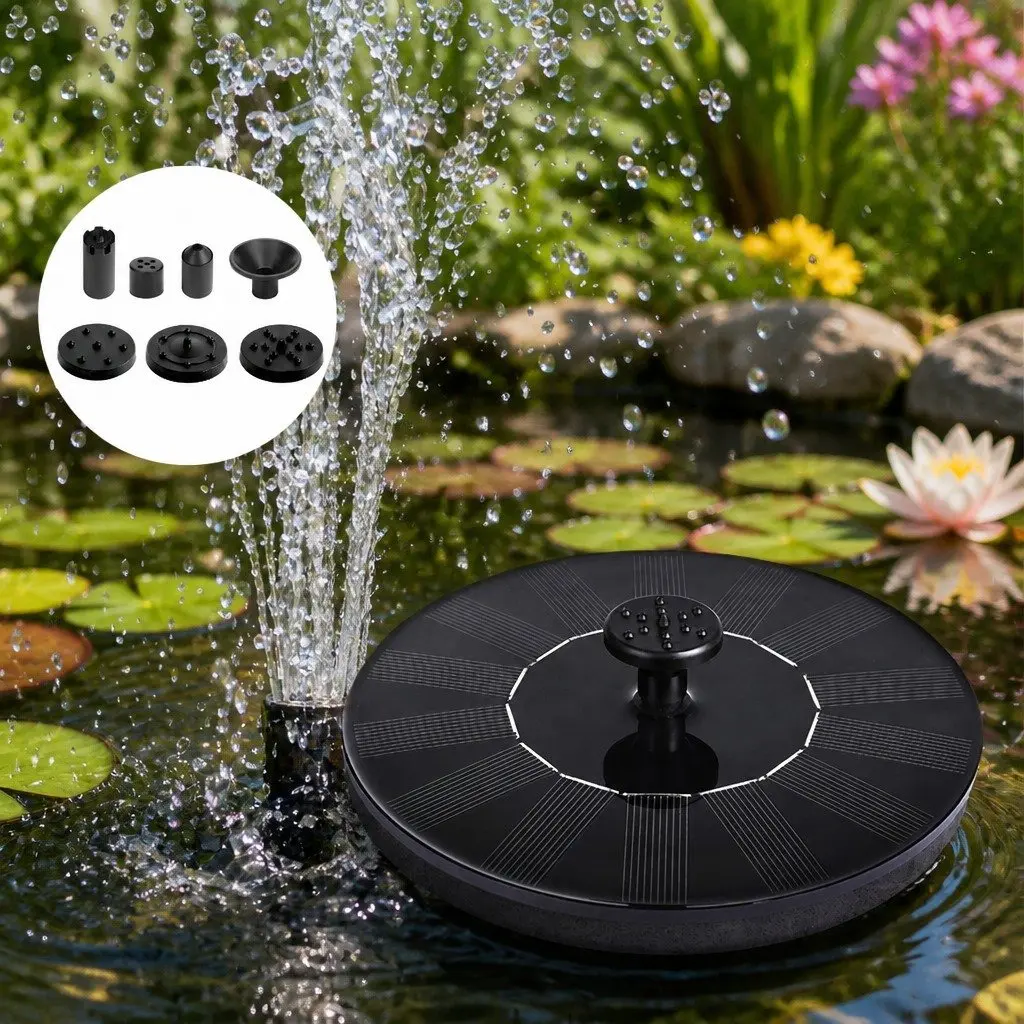 Solar Fountain Floating Pond Water Feature Kit 16cm x 16cm