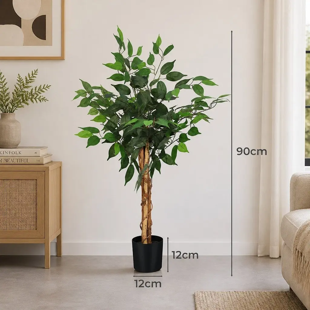 Artificial Tree Indoor Outdoor 90CM Faux Green Plant Home Decor