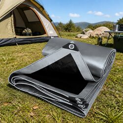 200GSM Heavy Duty Tarp Multiple Size Options 3.65m x 7.3m Grey