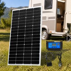 12V 300W Monocrystalline Solar Panel Kit Portable Camping Caravan Off Grid