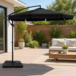 3m Black Cantilever Umbrella with UPF 50+ Protection Specifications