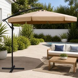 Specifications of 3m Beige Cantilever Umbrella with Steel Frame