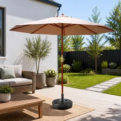 3m Centre Post Umbrella with UV Protection and Base