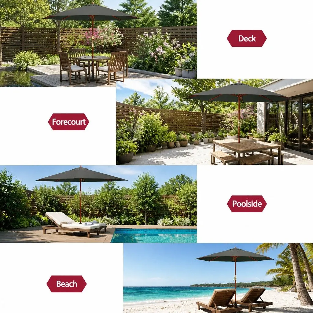 3m Outdoor Umbrella with Octagonal Canopy