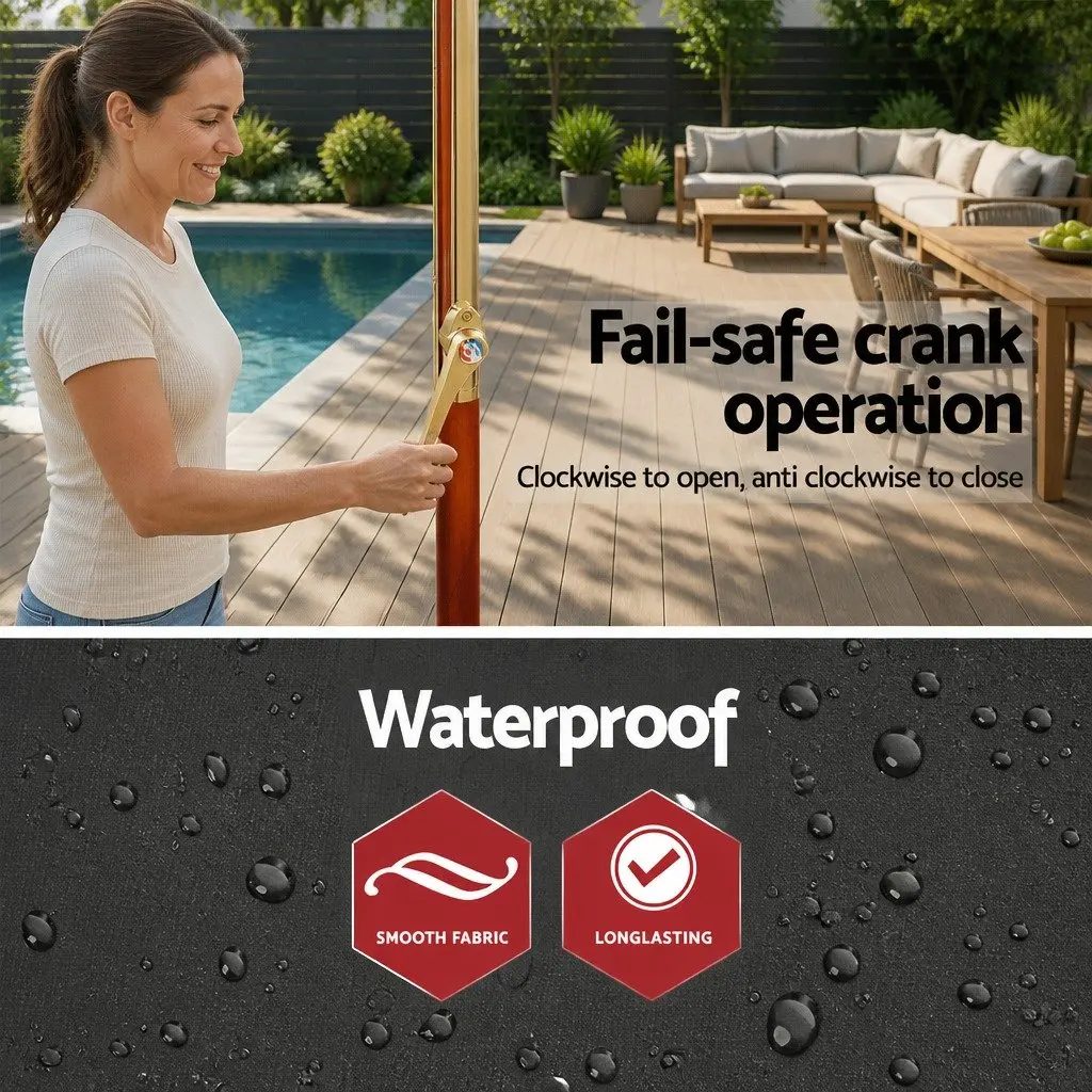3m Outdoor Umbrella with Octagonal Canopy