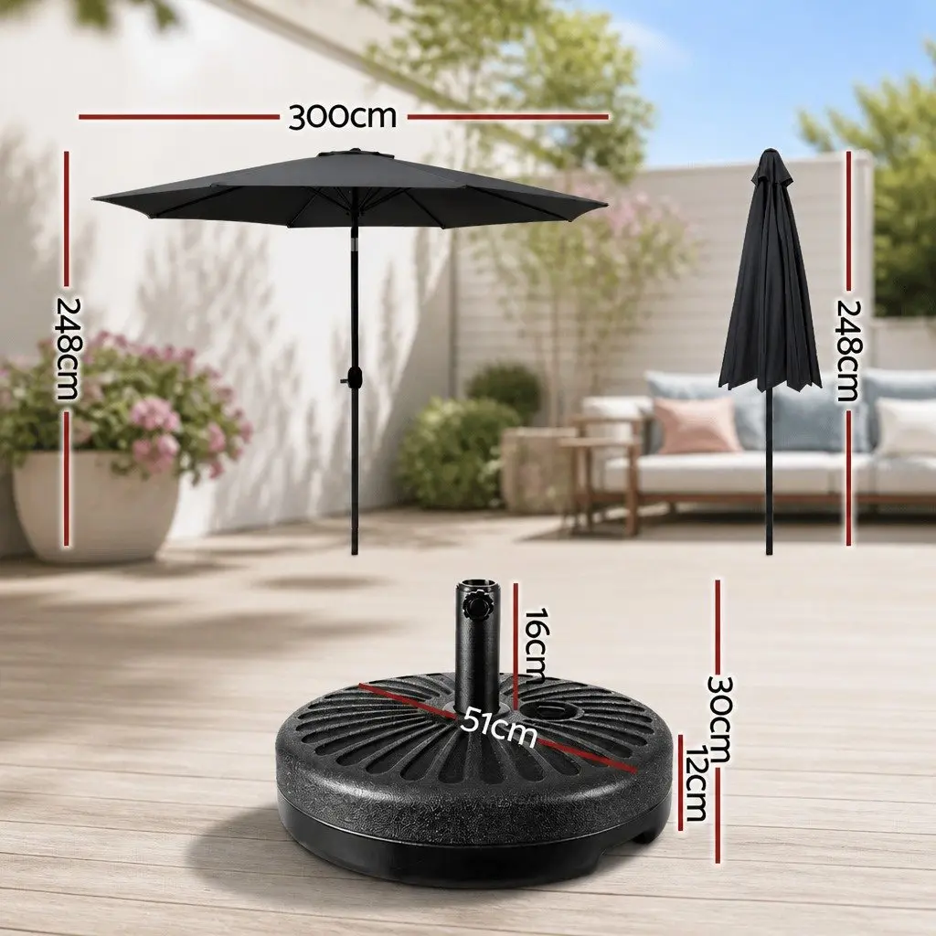 Outdoor Umbrella Garden Patio Beach 3m Octagonal Centre Post Sun Shade