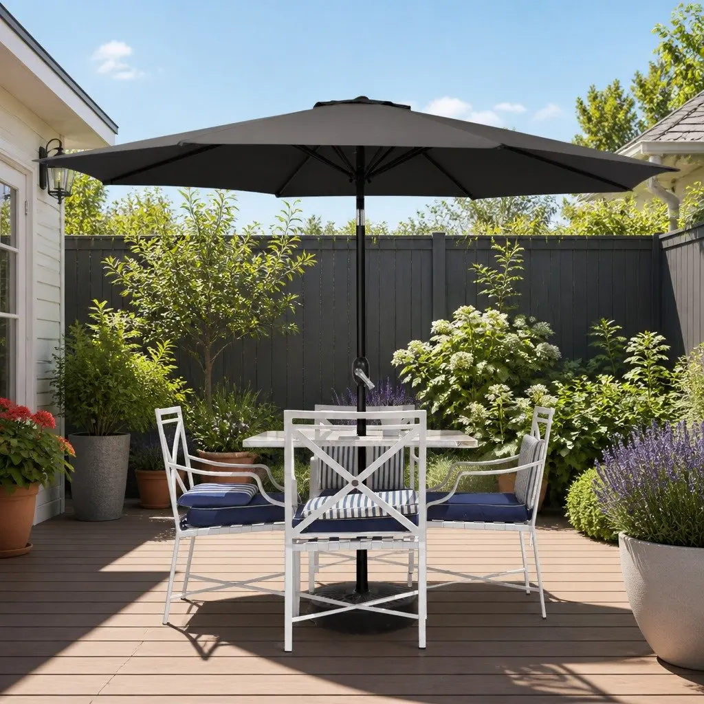 Outdoor Umbrella Garden Patio Beach 3m Octagonal Centre Post Sun Shade