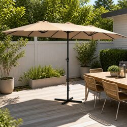 Specifications of 4.57m Outdoor Umbrella - Beige Canopy