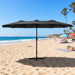 Specifications of 4.57m Centre Post Umbrella – Black Canopy
