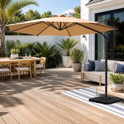 Specifications of 3m Outdoor Side Post Umbrella in Beige