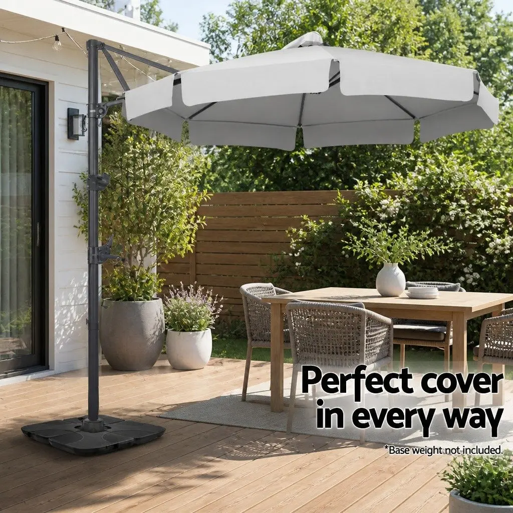 Outdoor Umbrella Garden 3m Octagonal Canopy Grey