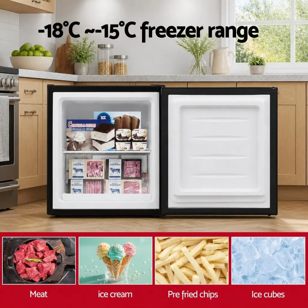 Upright Freezer for Home Office 31L Compact Vertical Freestanding Black