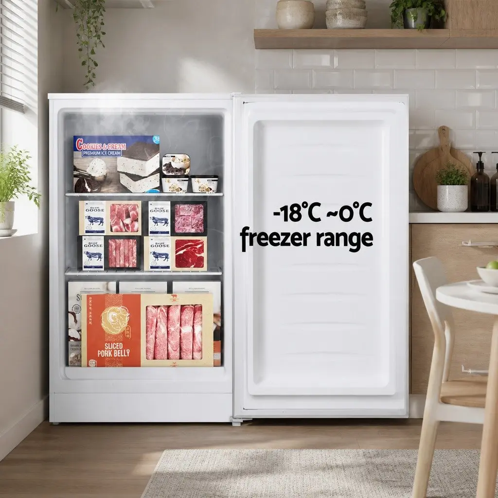 Upright Freezer Portable Compact for Caravan Apartment Holiday Home 42L White