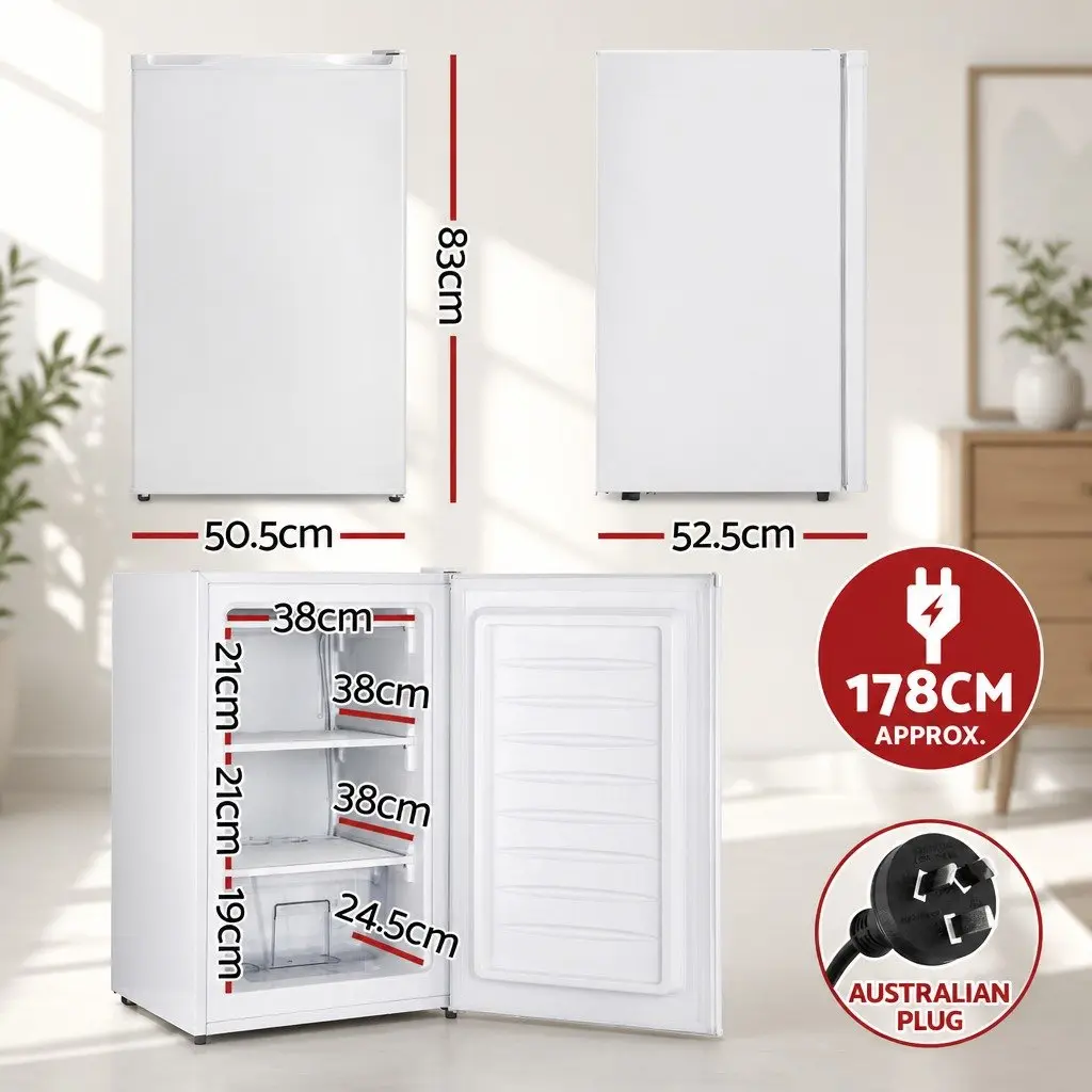 81L Upright Freezer White Compact Fridge Freezer Energy Efficient Fast Freezing