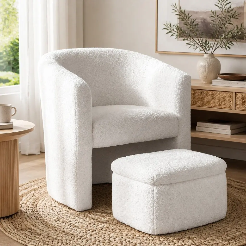 Armchair Accent Chair and Ottoman