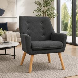 Specifications for the Charcoal Linen Armchair
