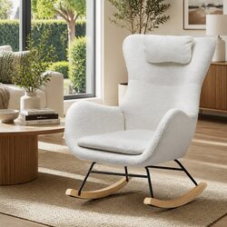 Dimensions and Specs of the White Boucle Teddy Rocking Chair