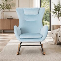 Specifications for Green Velvet Rocking Chair with Cushion