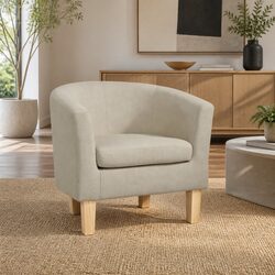 Specifications of the Beige Faux Linen Armchair