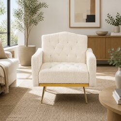 Beige Boucle Armchair Specifications and Features